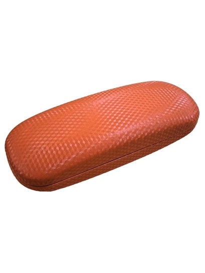 Θήκη γυαλιών σκληρή μεταλλική carbon πορτοκαλί