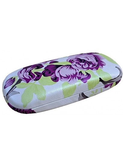 Θήκη γυαλιών σκληρή μεταλλική floral lime