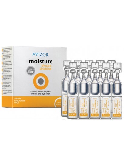 Avizor Moisture Drops Σταγόνες ύγρανσης και ενυδάτωσης φακών επαφής 20 x 0.4ml
