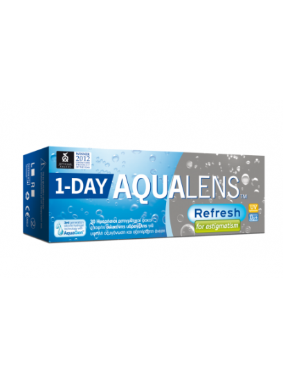 1-Day Αqualens Refresh for Astigmatism Ημερησιος Φακος Αστιγματισμου Σιλικονης (30τεμ)