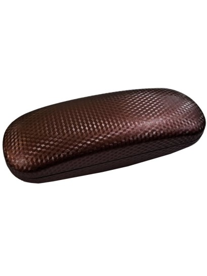 Θήκη γυαλιών σκληρή μεταλλική carbon μπορντώ