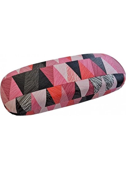 Θήκη γυαλιών σκληρή μεταλλική γεωμετρική ροζ