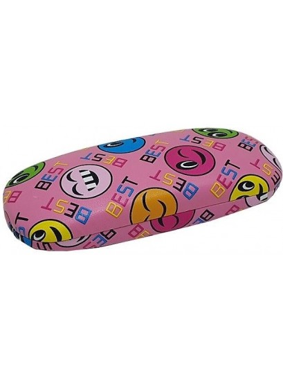 Θήκη γυαλιών σκληρή παιδική smile ροζ