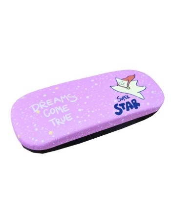 Θήκη γυαλιών σκληρή παιδική αστέρι ροζ