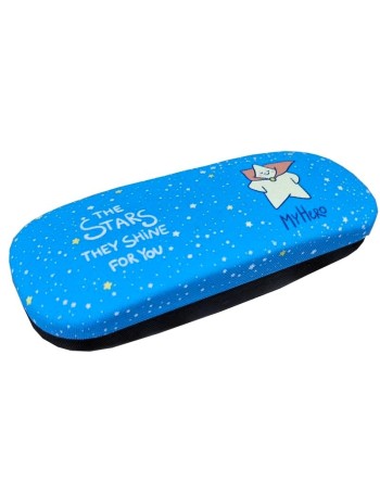 Θήκη γυαλιών σκληρή παιδική αστέρι γαλάζιο