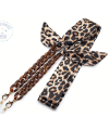 Αλυσίδα κοκκάλινη καφέ με μαντήλι cheetah  mod 1411.2