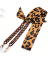 Αλυσίδα κοκκάλινη καφέ με μαντήλι leopard  mod 1411.3