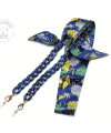 Αλυσίδα κοκκάλινη μπλε με μαντήλι floral  mod 1411.8