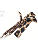 Αλυσίδα κοκκάλινη καφέ με μαντήλι leopard  mod 1411.3